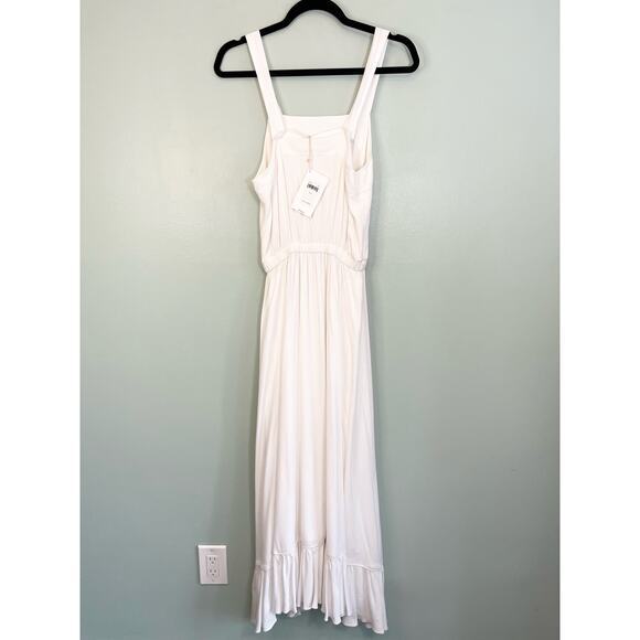Splendid Jenna Square Neck Wide Strap Garter Waist Ruffled Maxi Dress Small NWT - Picture 3 of 11